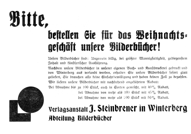 Verlagsanzeige J. Steinbrener
