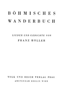 Volk und Reich Verlag Böhmisches Wanderbuch