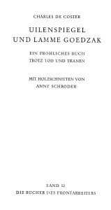 Volk und Reich Verlag Charles de Coster